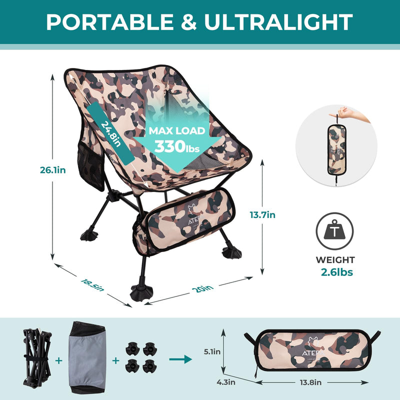 Load image into Gallery viewer, ATEPA Ultralight Square Tall Camping Chair
