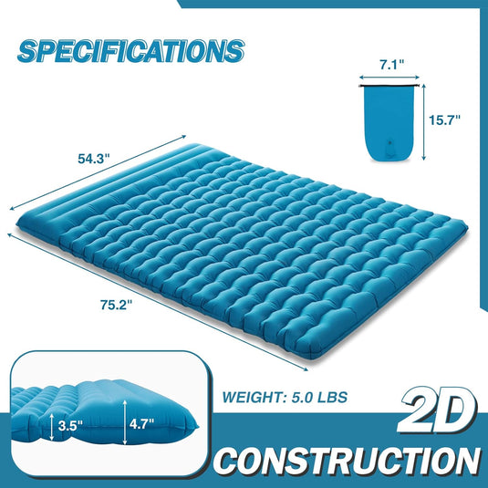 Double Sleeping Pad With Built-In Pillow