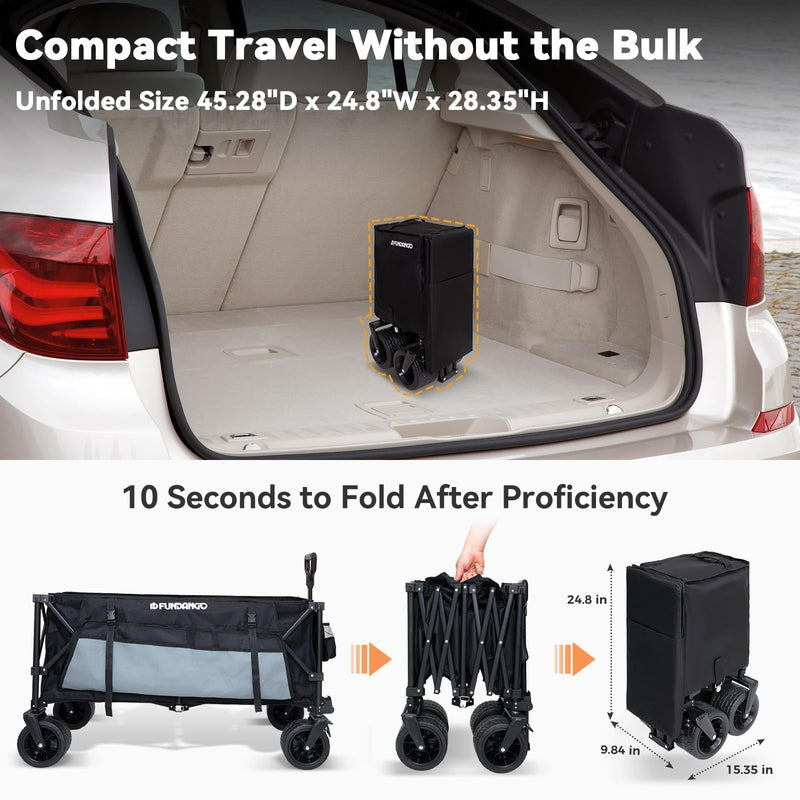 Load image into Gallery viewer, FUNDANGO Folding Wagon 180L Dual Chassis Camping Wagon