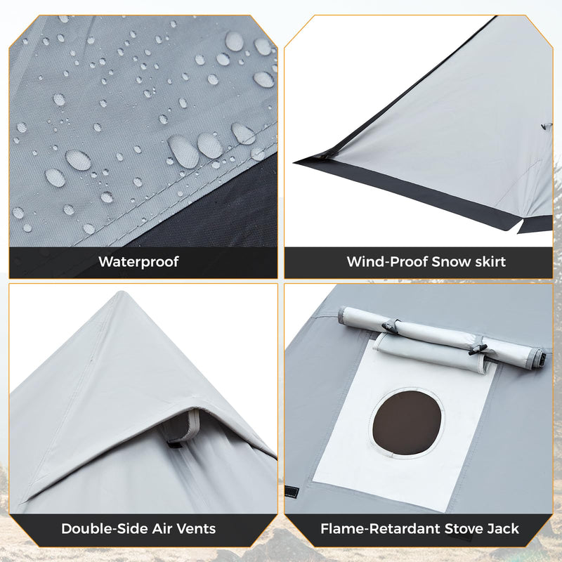 Load image into Gallery viewer, KingCamp Tipi Hot Tents with Stove Jack for 1-2 People