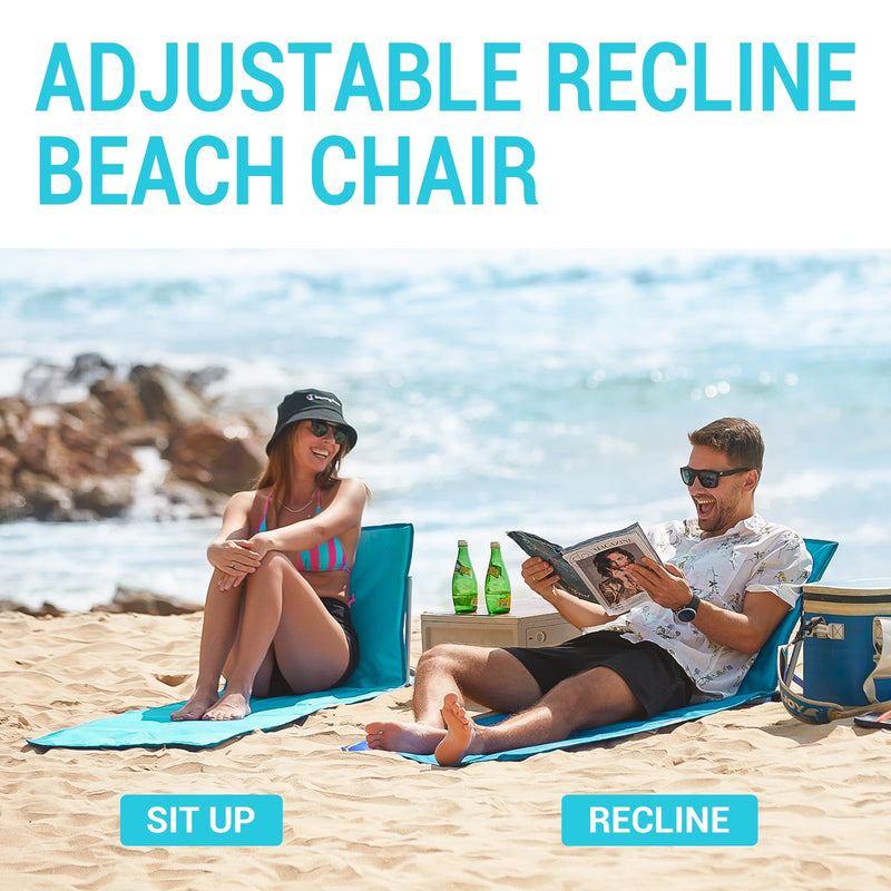 Load image into Gallery viewer, WEJOY Folding Adjustable Back Fabric Beach Lounger