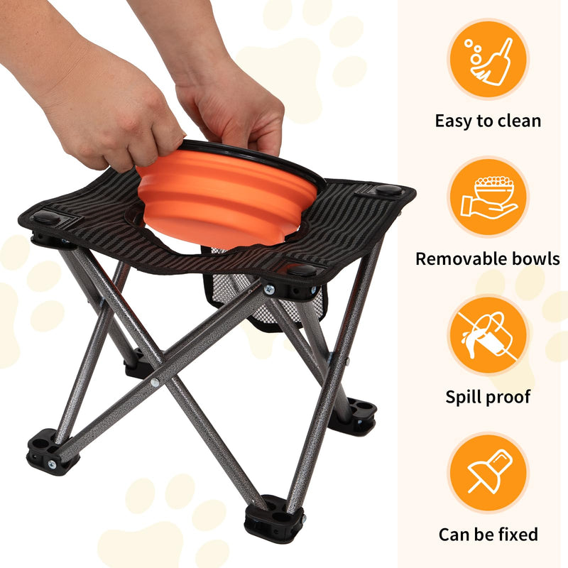 Load image into Gallery viewer, KingCamp 4 Height Adjustable Raised Dog Bowl