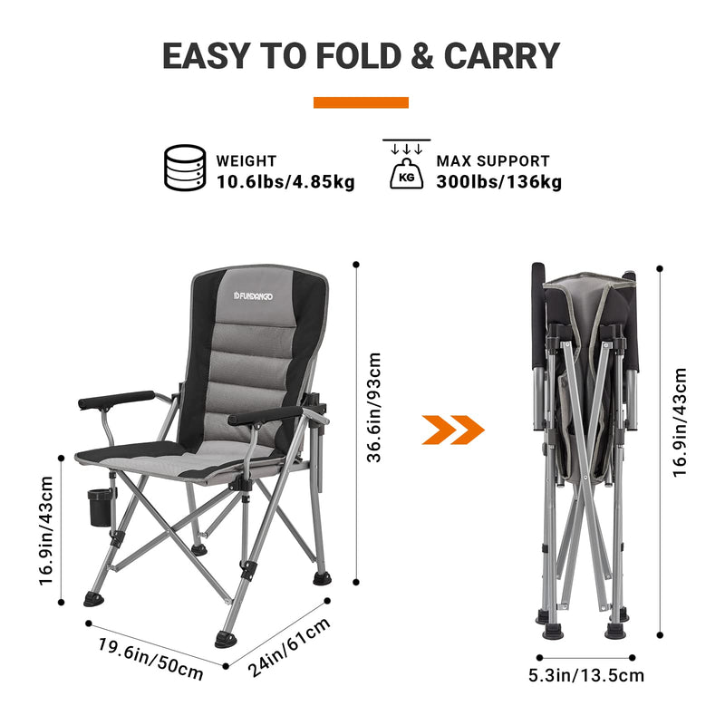 Load image into Gallery viewer, FUNDANGO SWIVEL BACK ARMCHAIR Folding Chair
