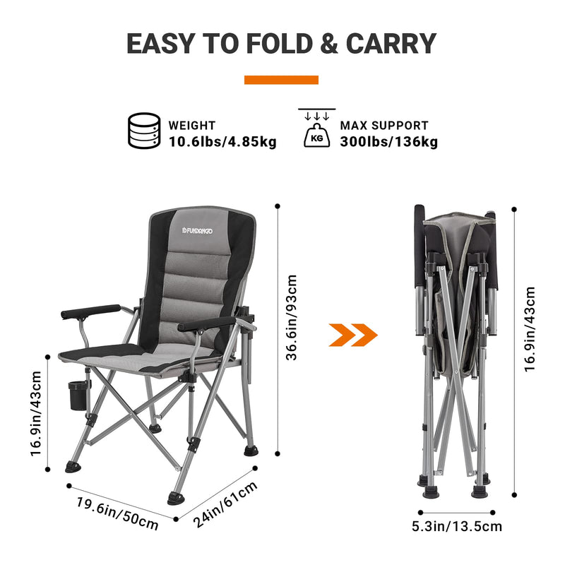 Load image into Gallery viewer, FUNDANGO SWIVEL BACK ARMCHAIR Folding Chair