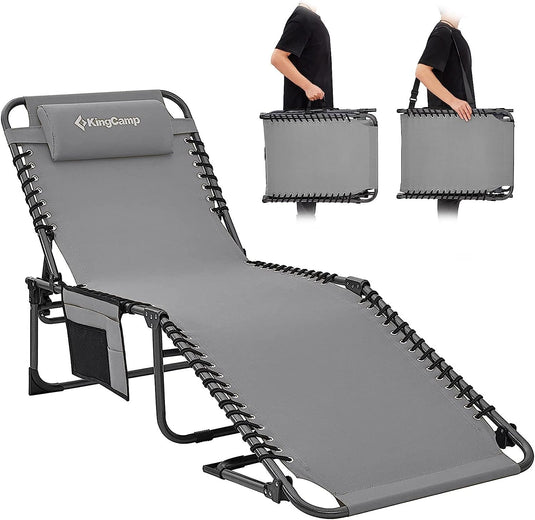 KingCamp 5 Position Outdoor Chaise Lounge Chair