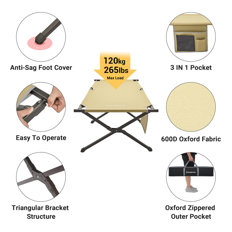 Load image into Gallery viewer, KingCamp BANYAN Steel Army Cot L Family Comfort Bed