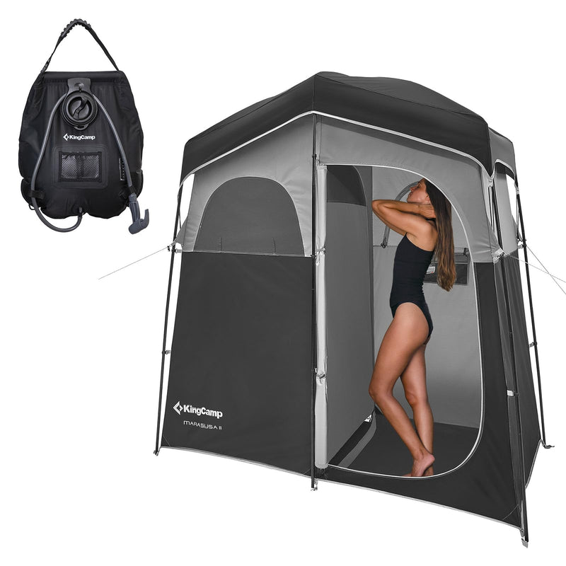 Load image into Gallery viewer, KingCamp MARASUSA Oversize Camping Shower Tent 2 Room Outdoor Toilet Tent