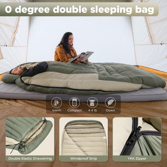 ATEPA PROMOTER 2000 Double Mummy Down Sleeping Bag 0 Degree Double Sleeping Bag