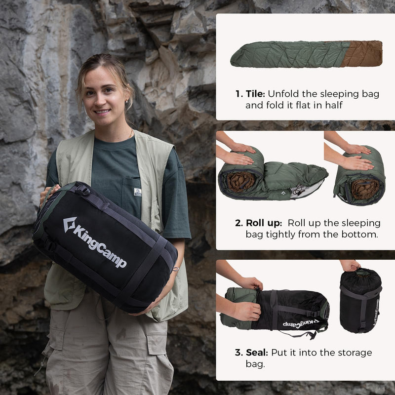 Cargue la imagen en el visor de la galería, KingCamp RADAR 250 Sleeping Bag-Envelope With Hood