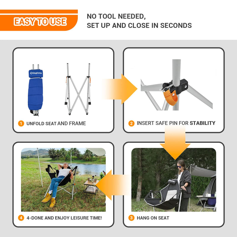 Load image into Gallery viewer, KingCamp Portable Swing Recliner Chair