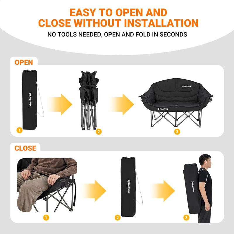 Cargue la imagen en el visor de la galería, KingCamp Double Sofa Chair Camping Loveseat