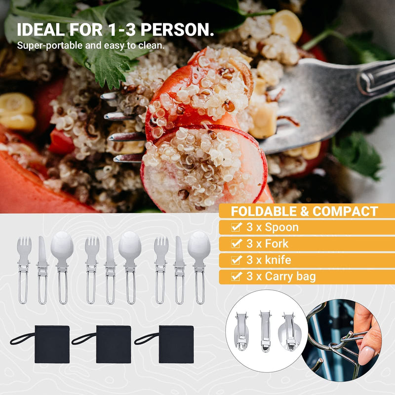 Load image into Gallery viewer, KingCamp Stainless Steel Camping Cookware Mess Kit 25 PCS