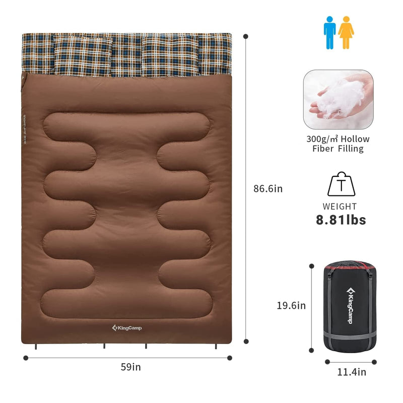 Load image into Gallery viewer, KingCamp SNOWFLAKE 300D Sleeping Bag-Envelope Double