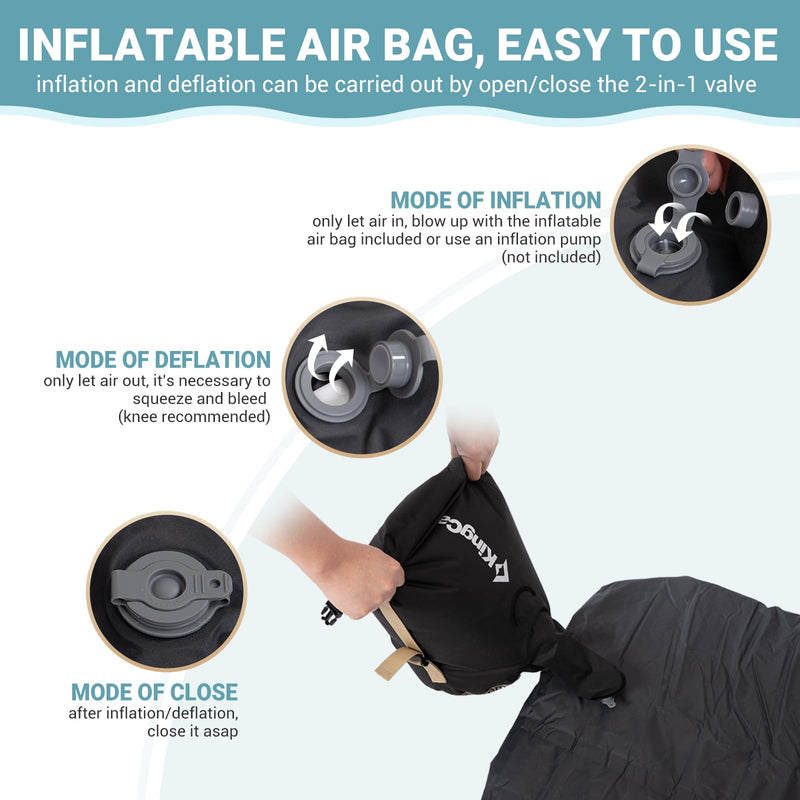 Load image into Gallery viewer, KingCamp Dual-Layer Memory Foam & Air Pad Sleeping Mat