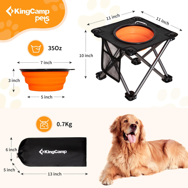 Load image into Gallery viewer, KingCamp 4 Height Adjustable Raised Dog Bowl