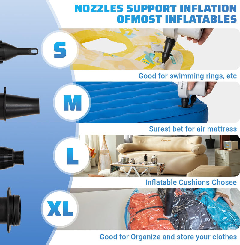 Load image into Gallery viewer, FUNDANGO Queen Camping Cot & Mattress Bundle with KingCamp Quick-Fill Electric Pump