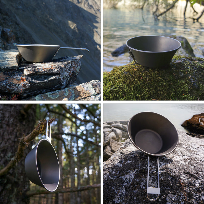 Load image into Gallery viewer, Cook'n'Escape 300ml Titanium Sierra Cup with Folding Handle