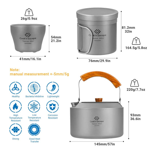 Cook'n'Escape Polar Night Coffee-Tea Set Pro Titanium Coffee-Tea Set