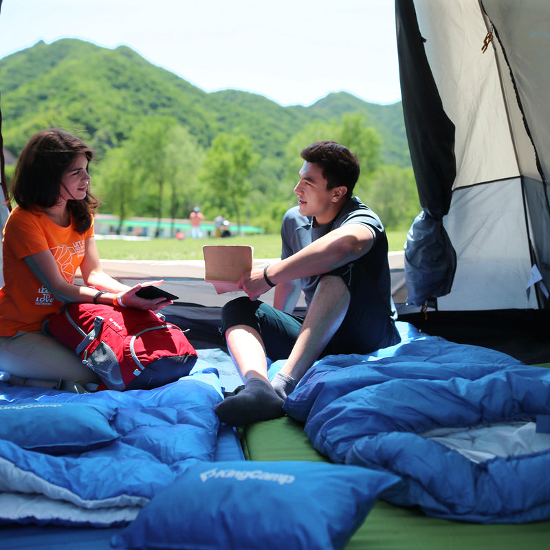 Load image into Gallery viewer, KingCamp Oasis 300 Sleeping Bag-Envelope With Hood Blue