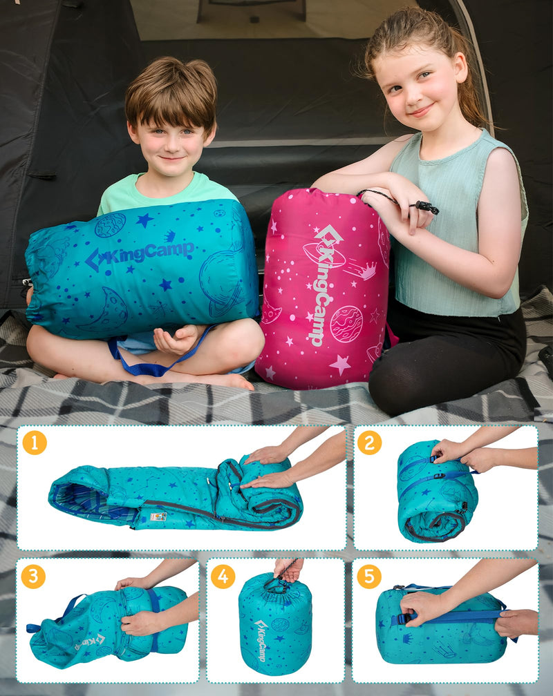 Laden Sie das Bild in Galerie -Viewer, BRoadout happy holiday gifts KingCamp Galaxy Zoo C 300 Kids Sleeping Bag