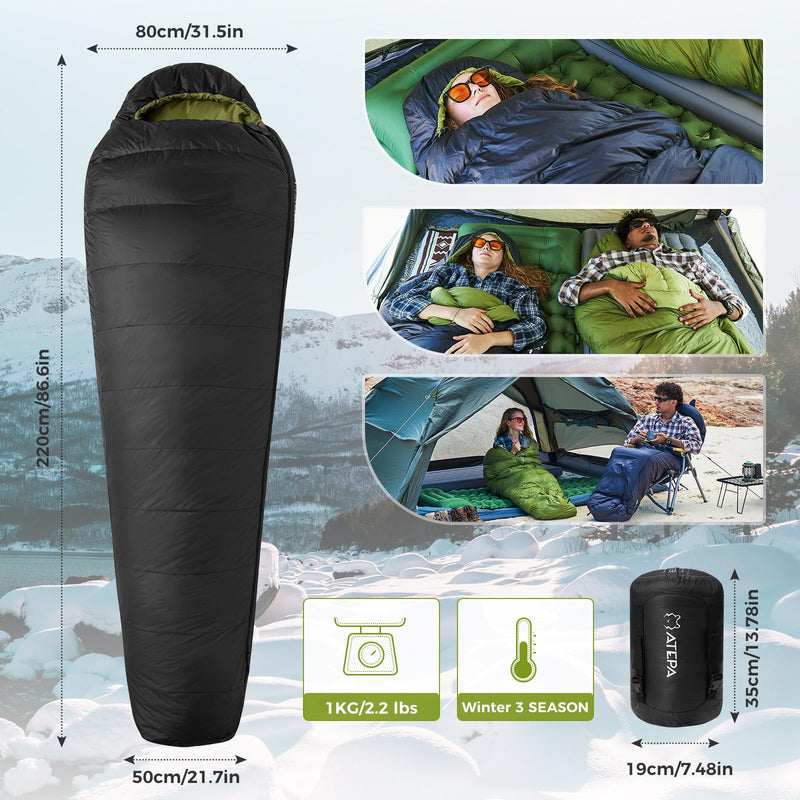 Load image into Gallery viewer, ATEPA Down Mummy Sleeping Bag