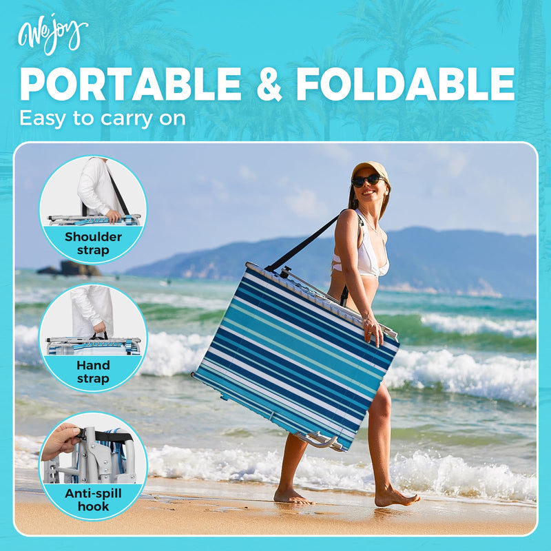 Load image into Gallery viewer, WEJOY Premium Adjustable Beach Lounge Chair Sun Loungers