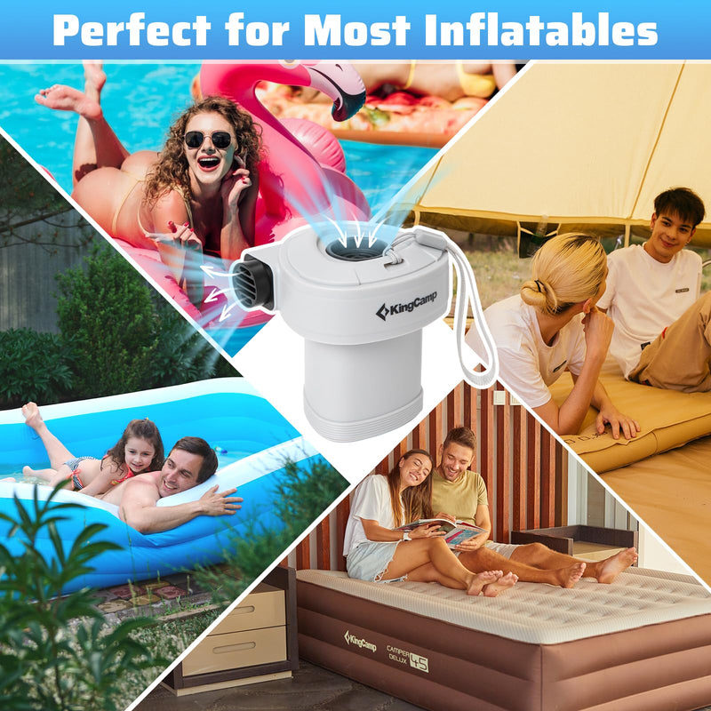 Load image into Gallery viewer, FUNDANGO Queen Camping Cot & Mattress Bundle with KingCamp Quick-Fill Electric Pump