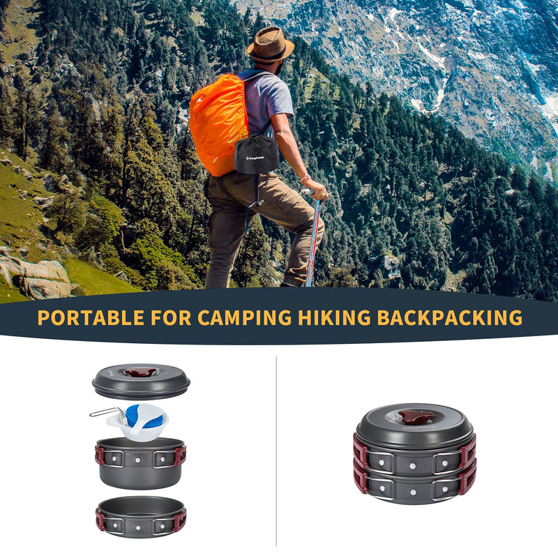 Load image into Gallery viewer, KingCamp Climber Hard-anodized Aluminum Cookware Set