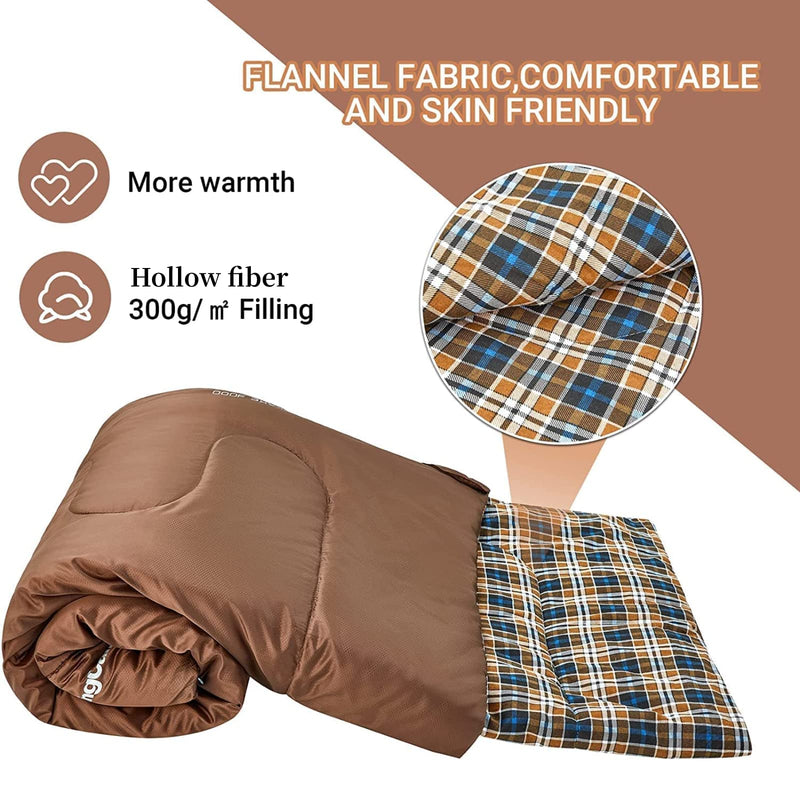Load image into Gallery viewer, KingCamp SNOWFLAKE 300D Sleeping Bag-Envelope Double Flannel Comfort