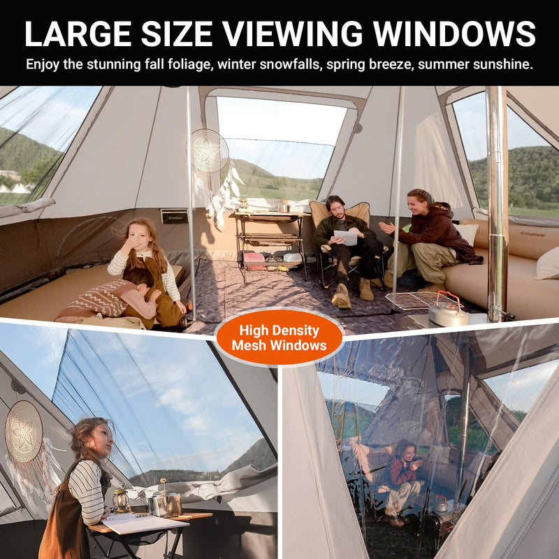Load image into Gallery viewer, KingCamp KHAN VILLA Glamping Tent with Large Size Viewing Windows and High Density Mesh Windows