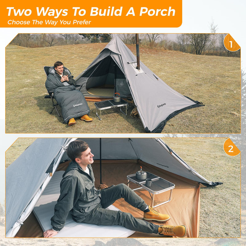 Load image into Gallery viewer, KingCamp Tipi Hot Tents with Stove Jack for 1-2 People