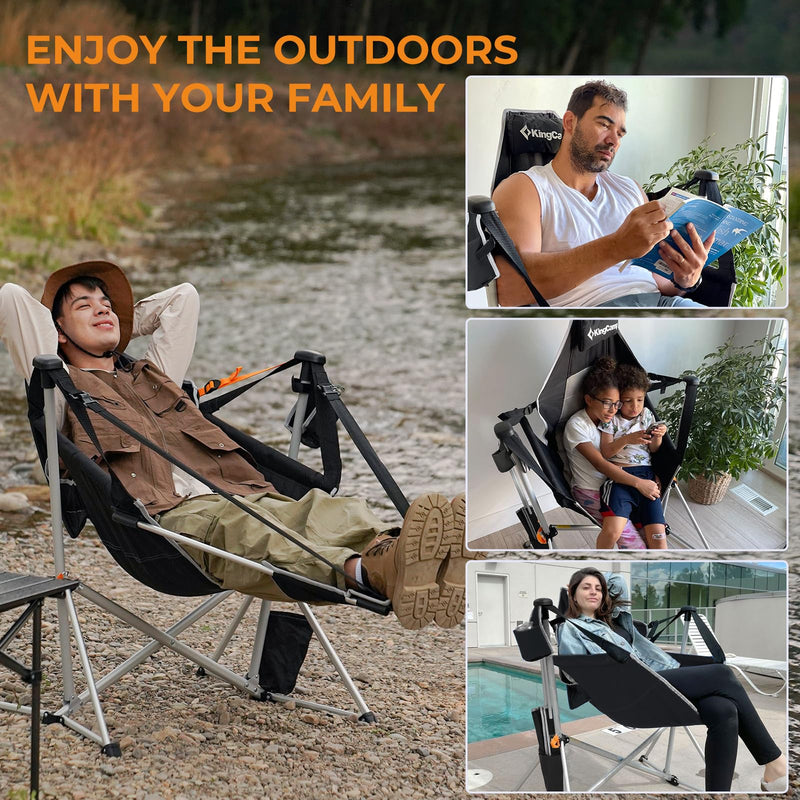 Load image into Gallery viewer, KingCamp ORCHID C20 Folding Rocking Chair Hammock Camping Chair