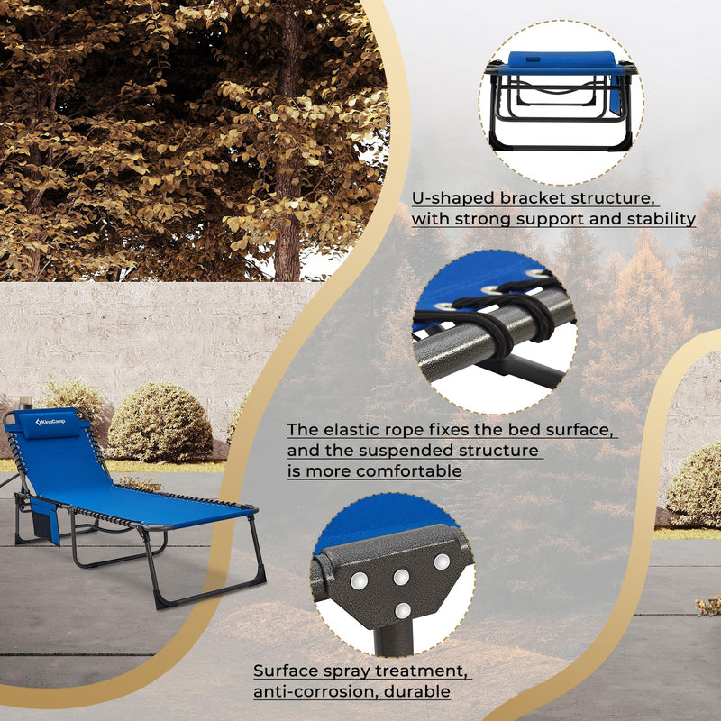 Load image into Gallery viewer, KingCamp 5 Position Outdoor Chaise Lounge Chair