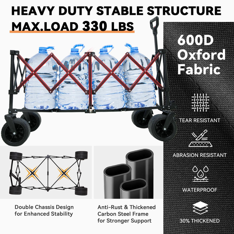 Load image into Gallery viewer, FUNDANGO Folding Wagon 180L Dual Chassis Camping Wagon