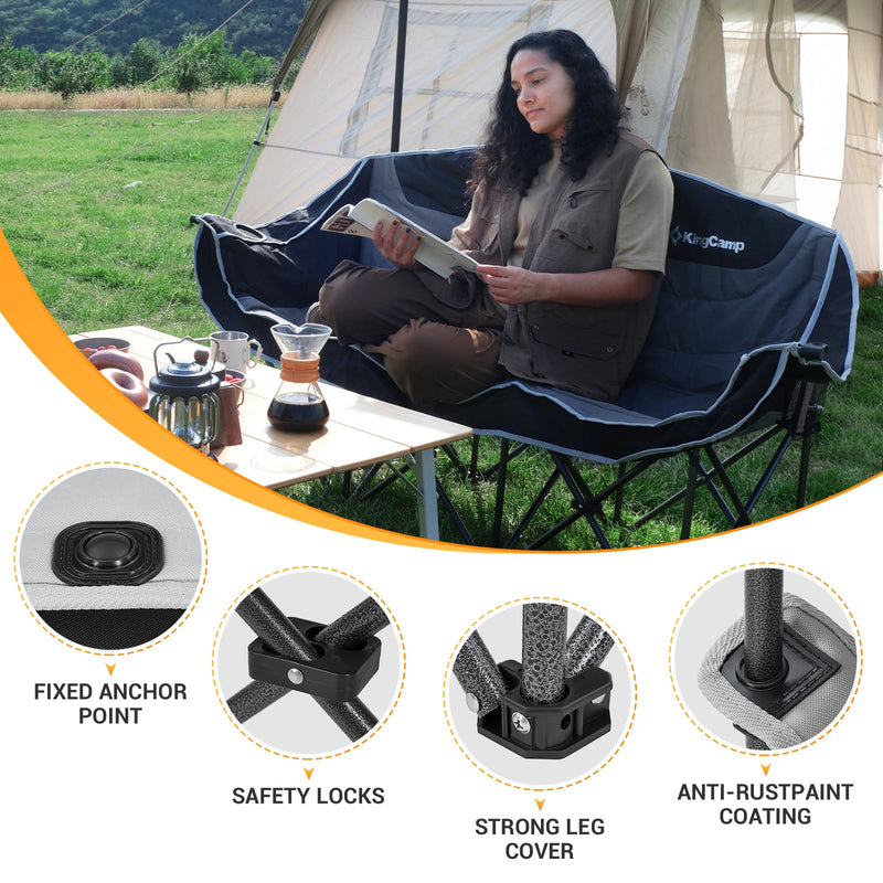 Load image into Gallery viewer, KingCamp CANNA C30 Trio Outdoor Loveseat Chair