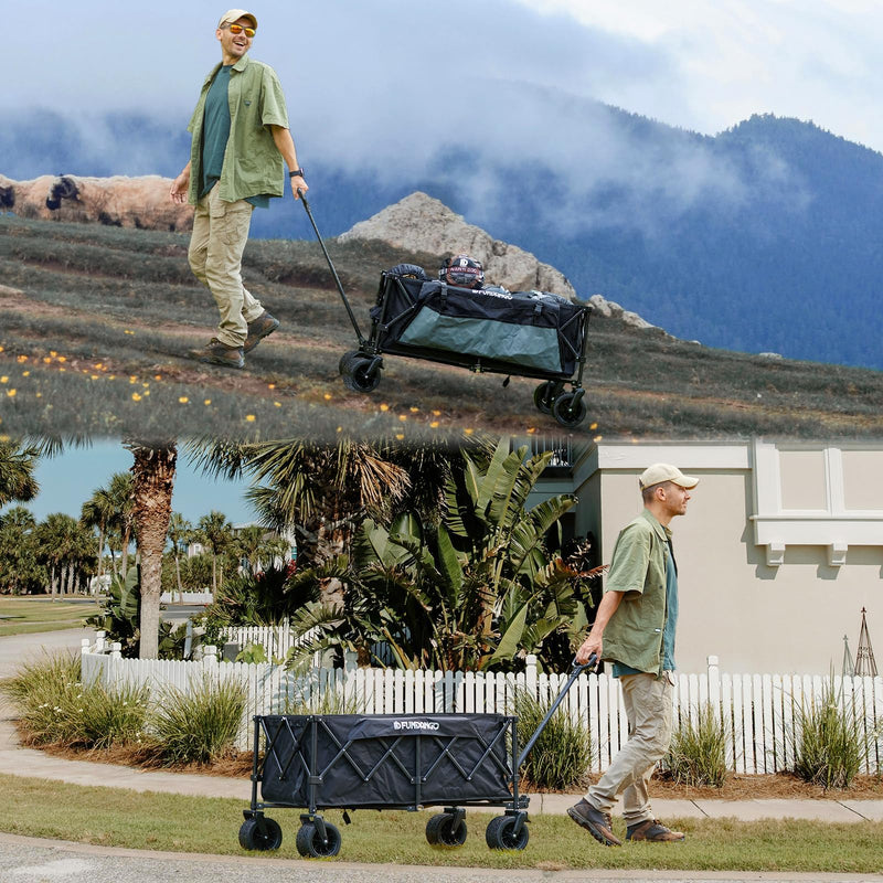 Load image into Gallery viewer, FUNDANGO Folding Wagon 180L Dual Chassis Camping Wagon