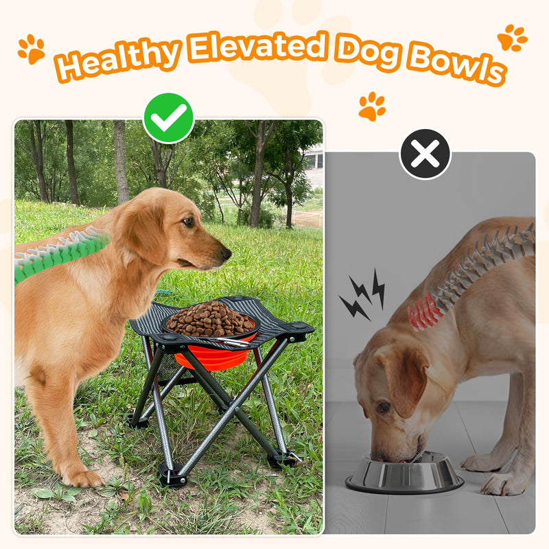 Load image into Gallery viewer, KingCamp 4 Height Adjustable Raised Dog Bowl