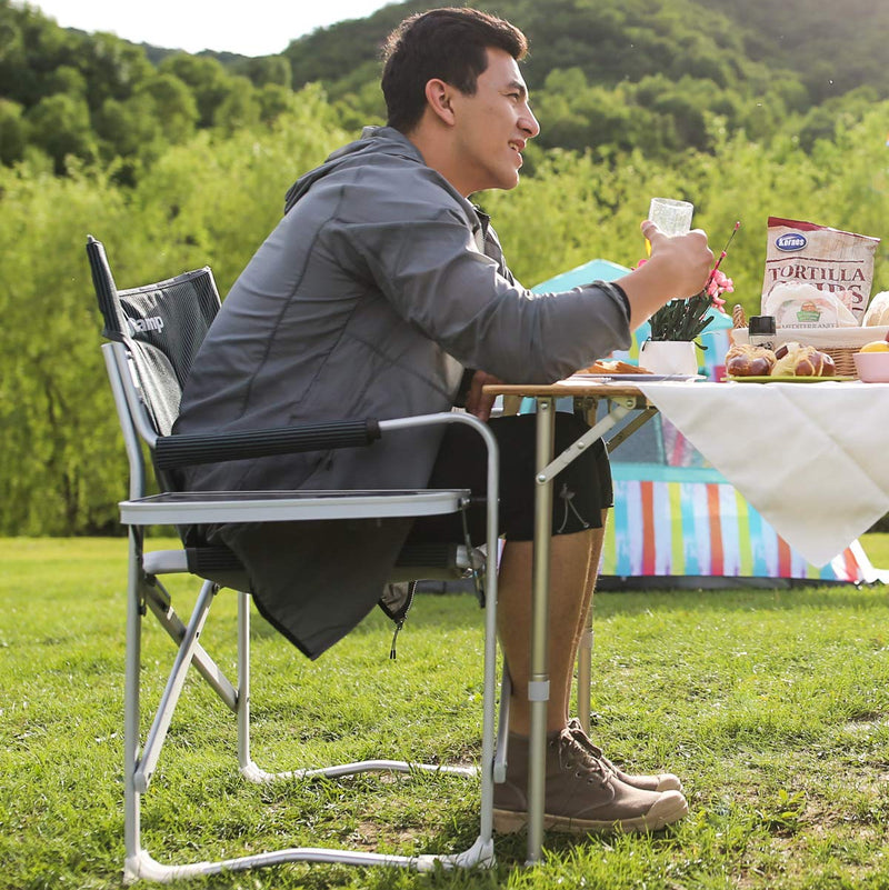 Laden Sie das Bild in Galerie -Viewer, KingCamp Foldable Director's Chair with Padded Armrest and Back