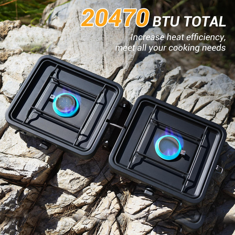 Load image into Gallery viewer, KingCamp Portable 2-Burner Camping Stove