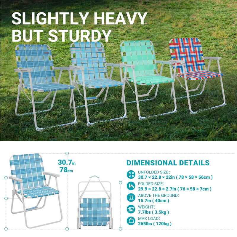 Cargue la imagen en el visor de la galería, WEJOY Beach Chair - Foldable and Portable Lawn Chair with Shoulder Straps