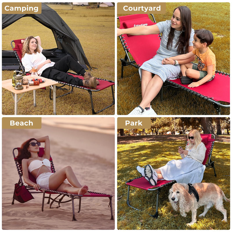Load image into Gallery viewer, KingCamp 5 Position Outdoor Chaise Lounge Chair