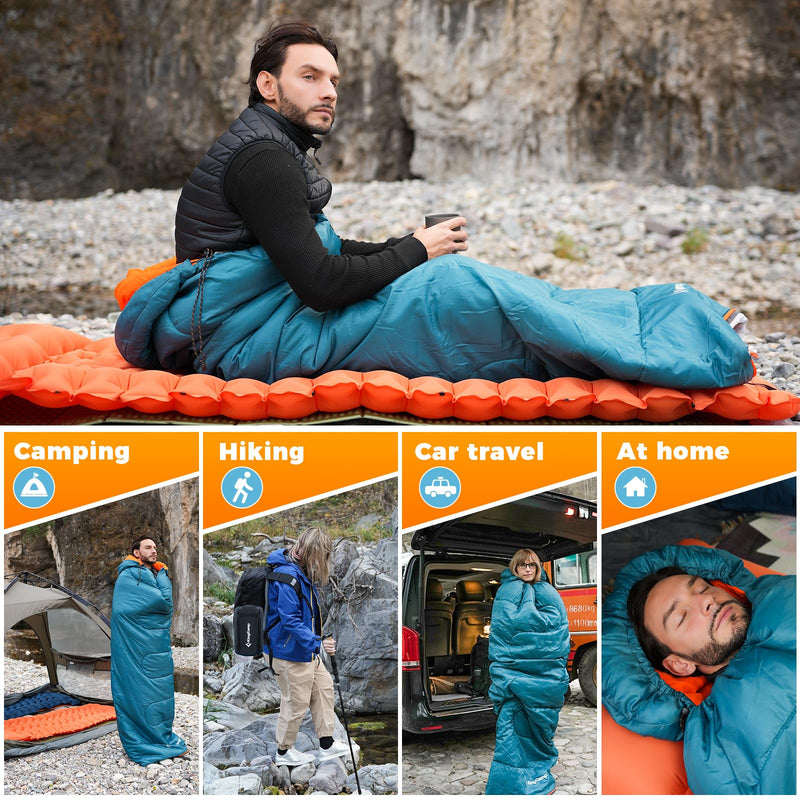 Load image into Gallery viewer, KingCamp TIGRIS 250 Sleeping Bag-Envelope With Hood