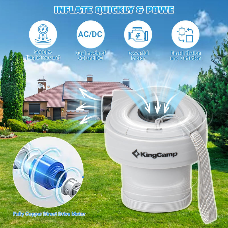 Load image into Gallery viewer, FUNDANGO Queen Camping Cot & Mattress Bundle with KingCamp Quick-Fill Electric Pump