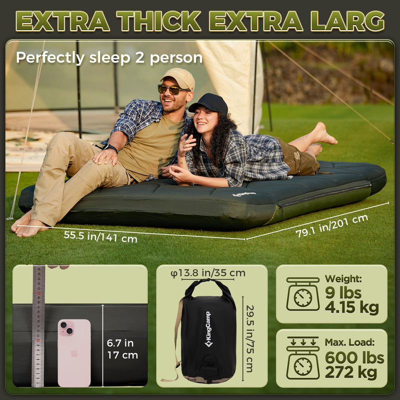 Load image into Gallery viewer, KingCamp GORGEOUS DOUBLE 17 Double Air Pad Inflatable Camping Mattress