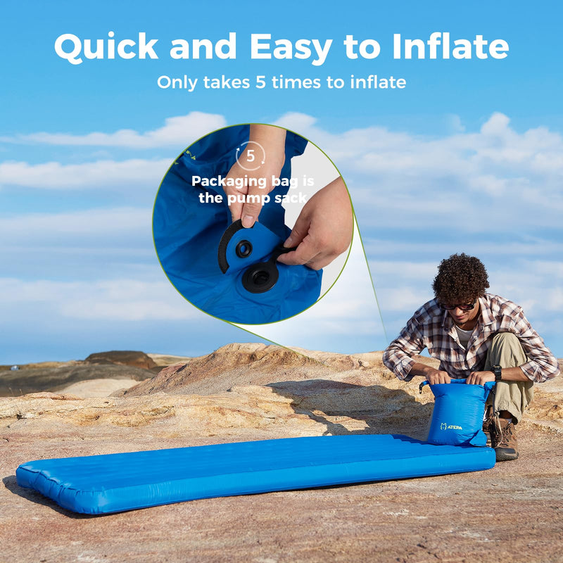 Load image into Gallery viewer, ATEPA All-Season Ultralight Insulated Sleeping Pad R Value 6.6