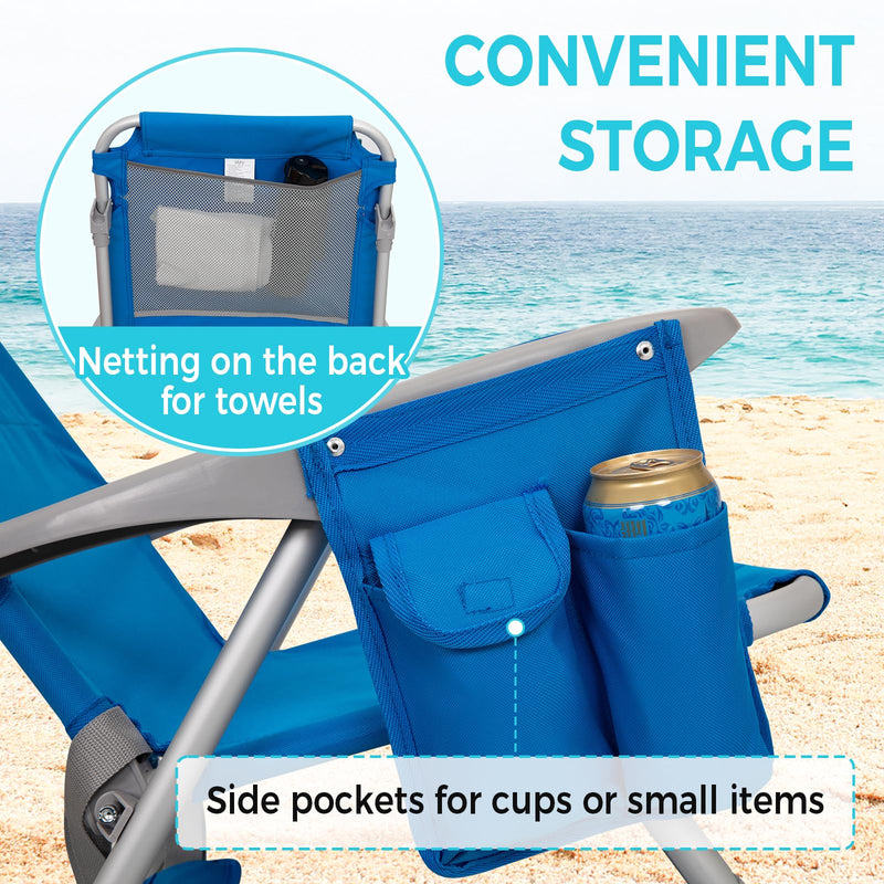 Load image into Gallery viewer, WEJOY Adjustable Beach Chair with Cup Holder and Padded Headrest