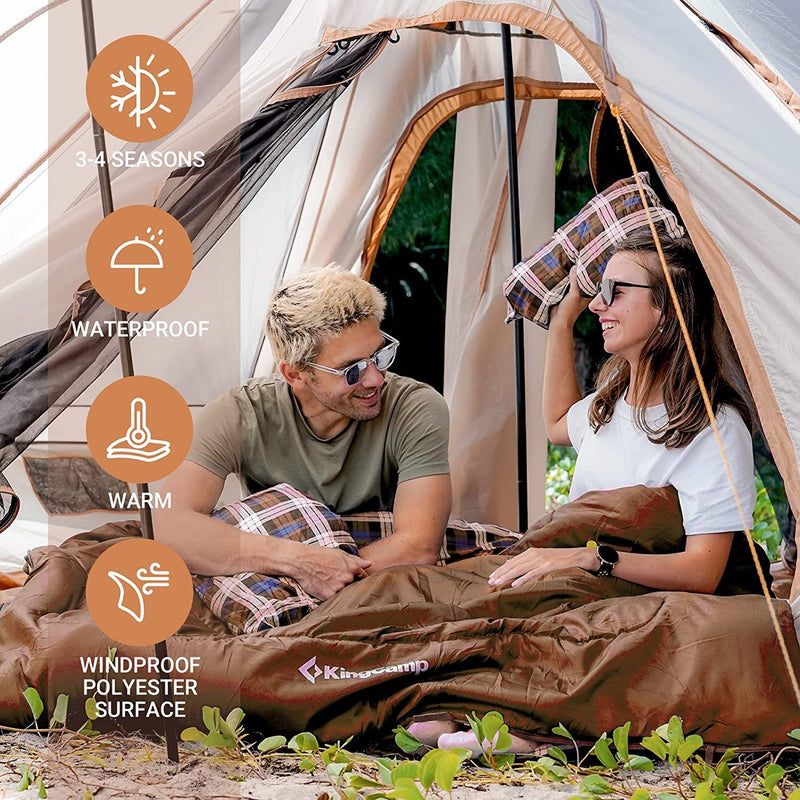 Load image into Gallery viewer, KingCamp SNOWFLAKE 300D Sleeping Bag-Envelope Double Windproof
