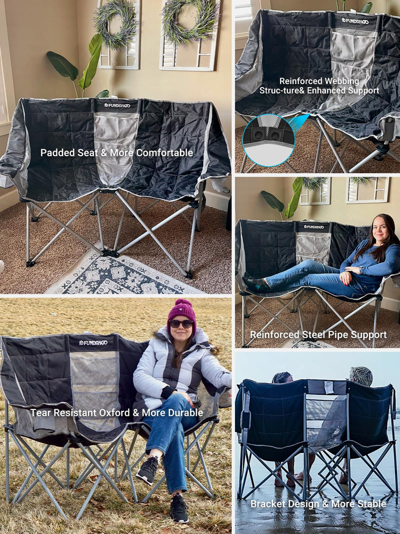 Load image into Gallery viewer, FUNDANGO Double Sofa Chair Loveseat Camping Chairs