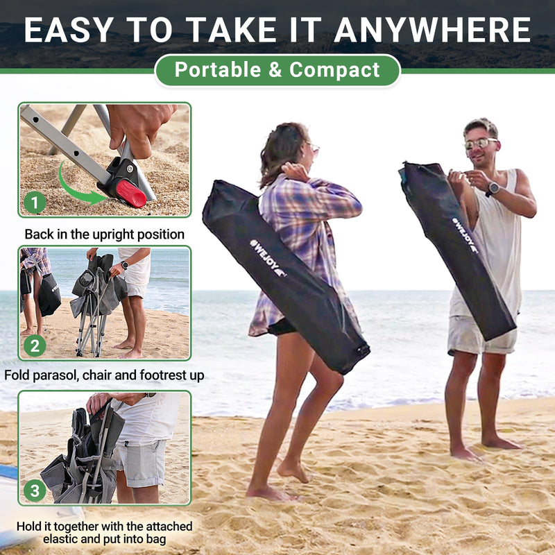 Load image into Gallery viewer, WEJOY 2 in 1 Recliner Chair with Umbrella