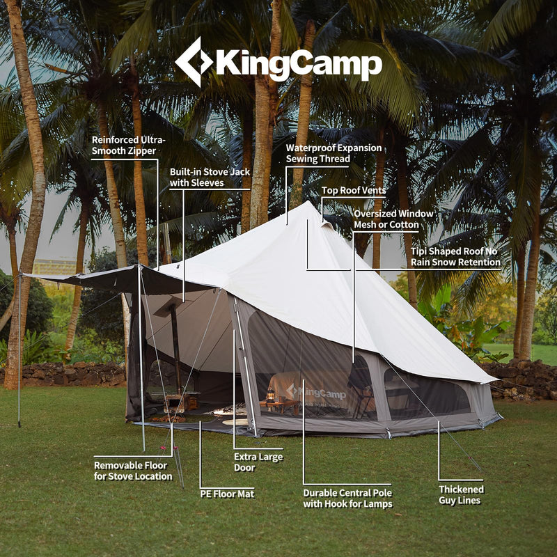 Load image into Gallery viewer, KingCamp KHAN LIGHT 500 Canvas Bell Tent For 6-8 Person